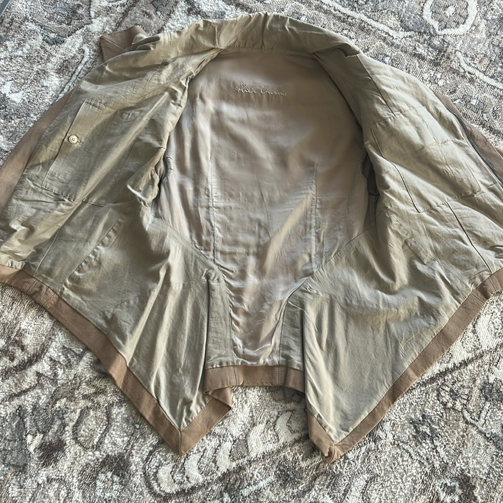 Rick Owens Tan Leather Jacket celebrity owned - Picture 9 of 15